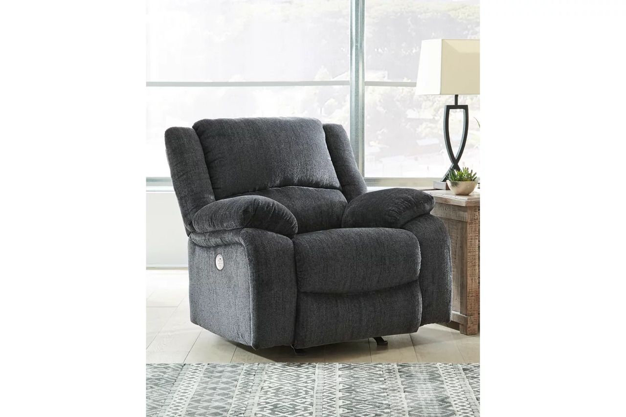 Draycoll Power Reclining Living Room Set In Slate 76504U2