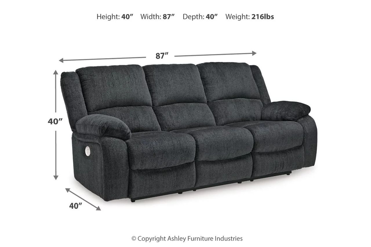Draycoll Power Reclining Living Room Set In Slate 76504U2