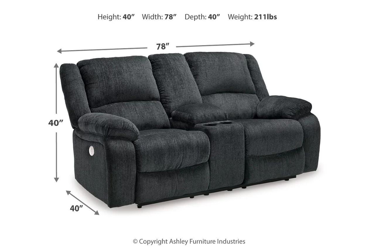 Draycoll Power Reclining Living Room Set In Slate 76504U2