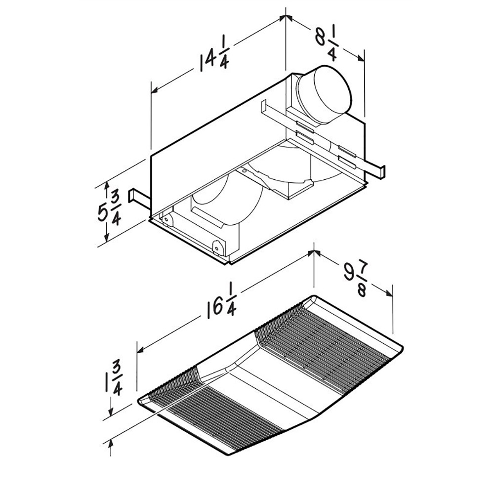 NuTone 80 CFM Heater Ventilation Fan with light, 2.0 Sones 765H80L