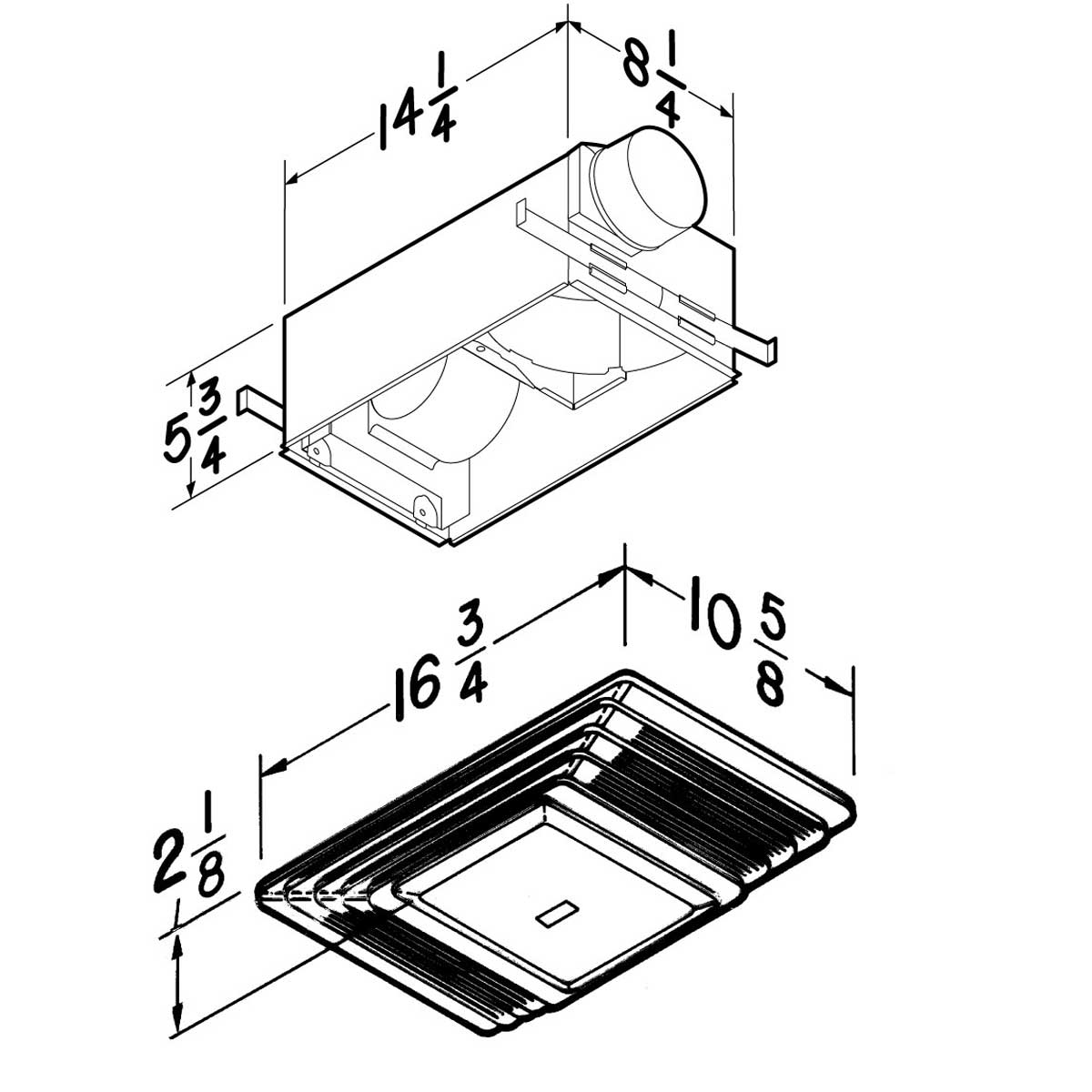 80 CFM Heater Ventilation Fan with light, 2.0 Sones 765H80LB, product image 4 of 4