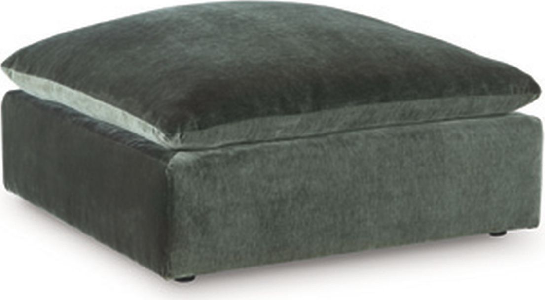 Carriage View Oversized Accent Ottoman In Jade 7800108