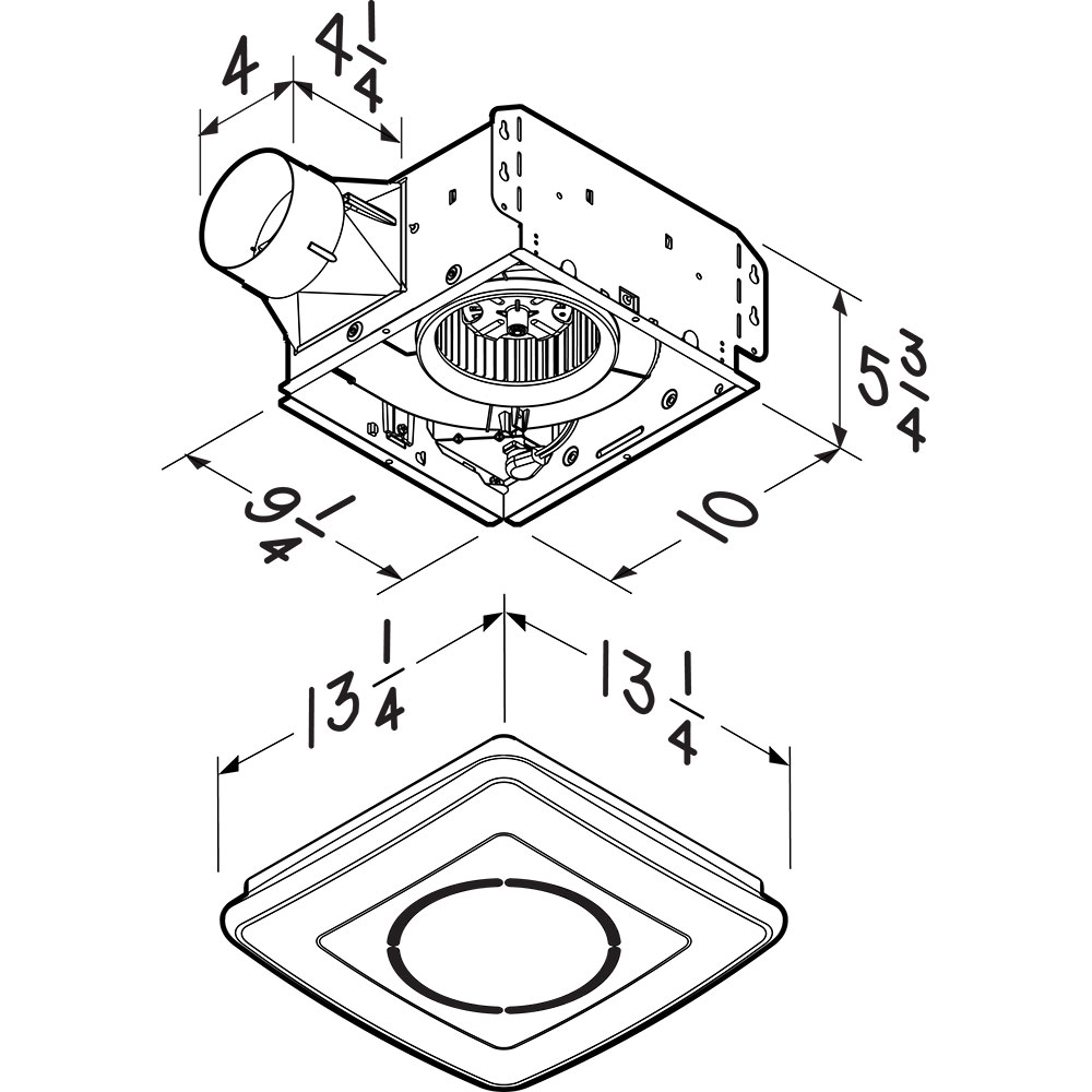 NuTone 110 CFM Ventilation Fan with Soft Surround LED Lighting, 1.5 Sones 791LEDNTM, product image 5 of 5