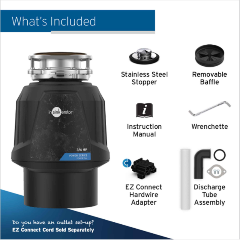 Power 15SS Garbage Disposal, 3/4 HP 79972ISE