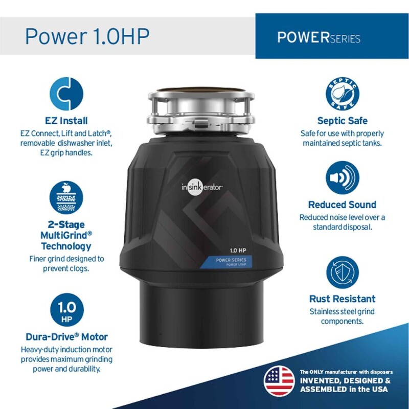 Power 1.0HP Garbage Disposal 80020ISE