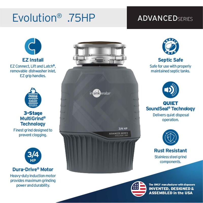 Evolution .75HP Garbage Disposal 80021ISE