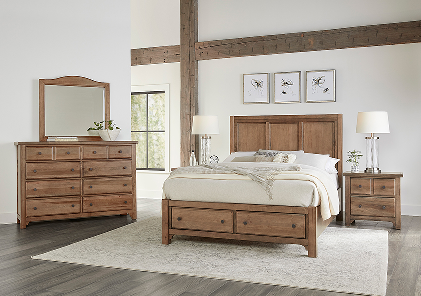 Cool Farmhouse Panel Bed W/ Storage Footboard in Queen - 800-557-050B-502-555 800557050B502555
