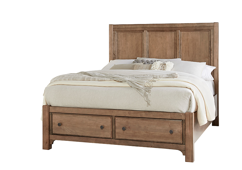 Cool Farmhouse Panel Bed W/ Storage Footboard in King - 800-667-066B-502-666 800667066B502666