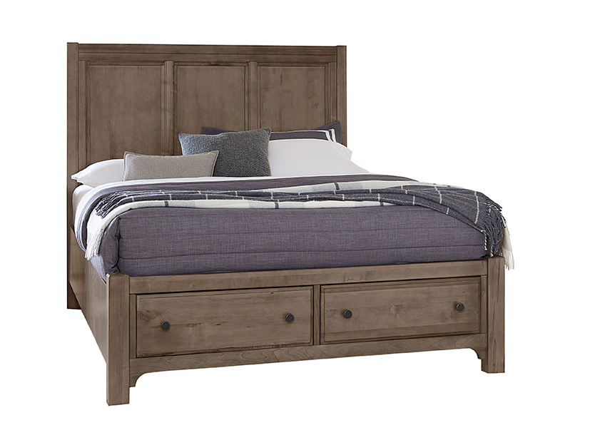 Cool Farmhouse Panel Bed W/ Storage Footboard in King - 801-667-066B-502-666 801667066B502666