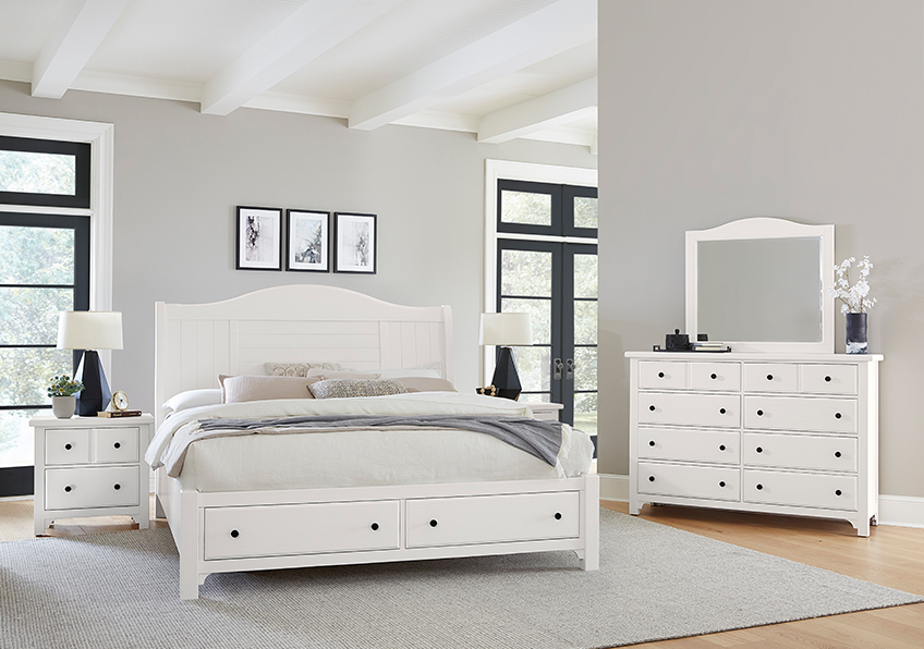 Cool Farmhouse Sleigh Bed W/ Storage Footboard - 804-553-050B-502-555 804553050B502555