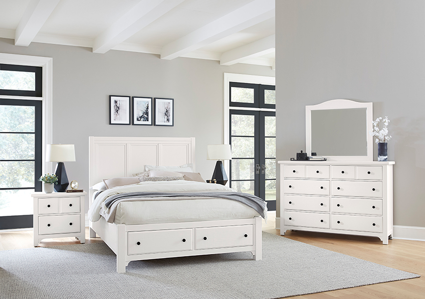 Cool Farmhouse Panel Bed W/ Storage Footboard in Queen - 804-557-050B-502-555 804557050B502555