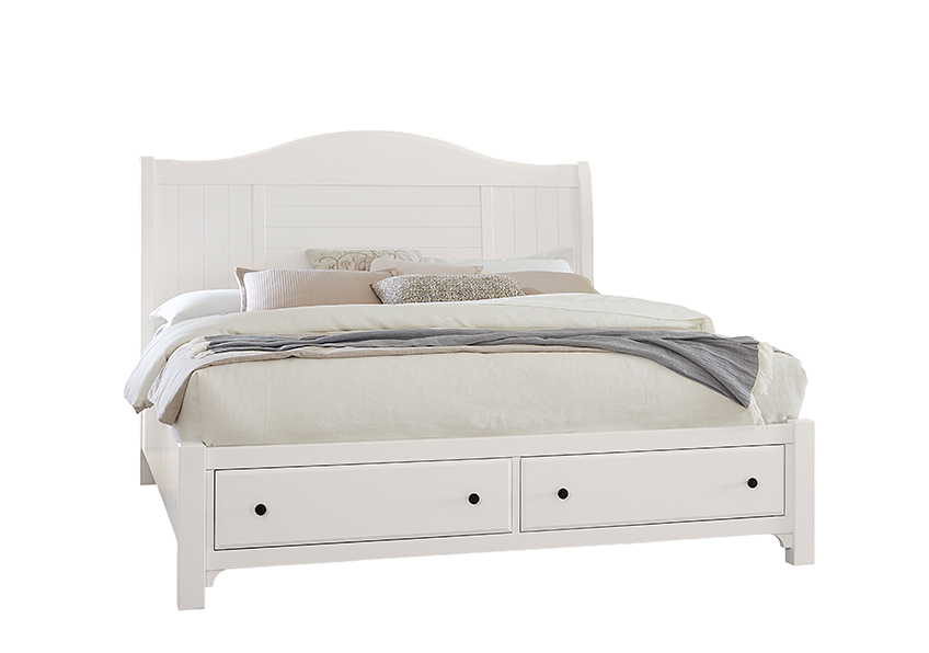 Cool Farmhouse Sleigh Bed W/ Storage Footboard - 804-663-066B-502-666 804663066B502666