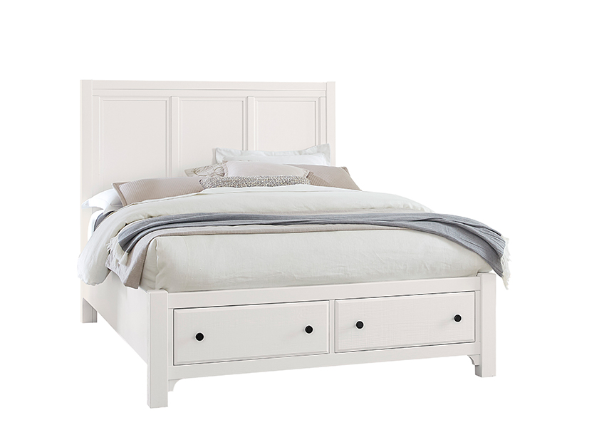 Cool Farmhouse Panel Bed W/ Storage Footboard in King - 804-667-066B-502-666 804667066B502666