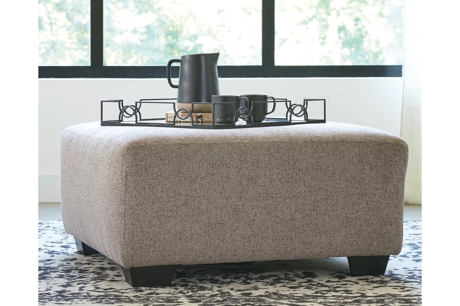 Ballinasloe Oversized Accent Ottoman In Platinum 8070208
