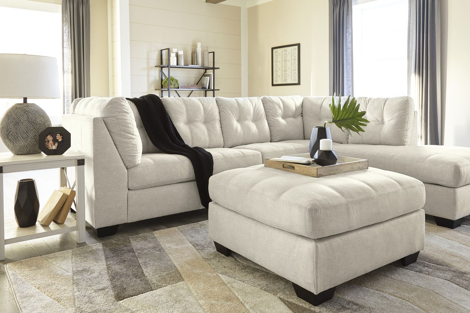 Falkirk Parchment Oversized Accent Ottoman 8080608