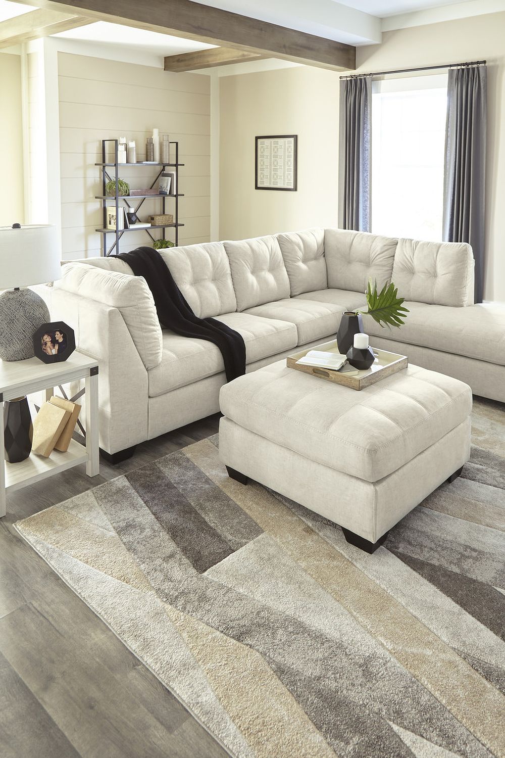 Falkirk Parchment Oversized Accent Ottoman 8080608