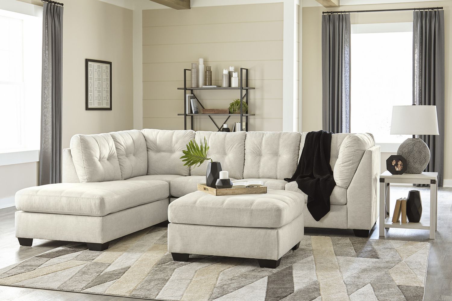 Falkirk Parchment Oversized Accent Ottoman 8080608