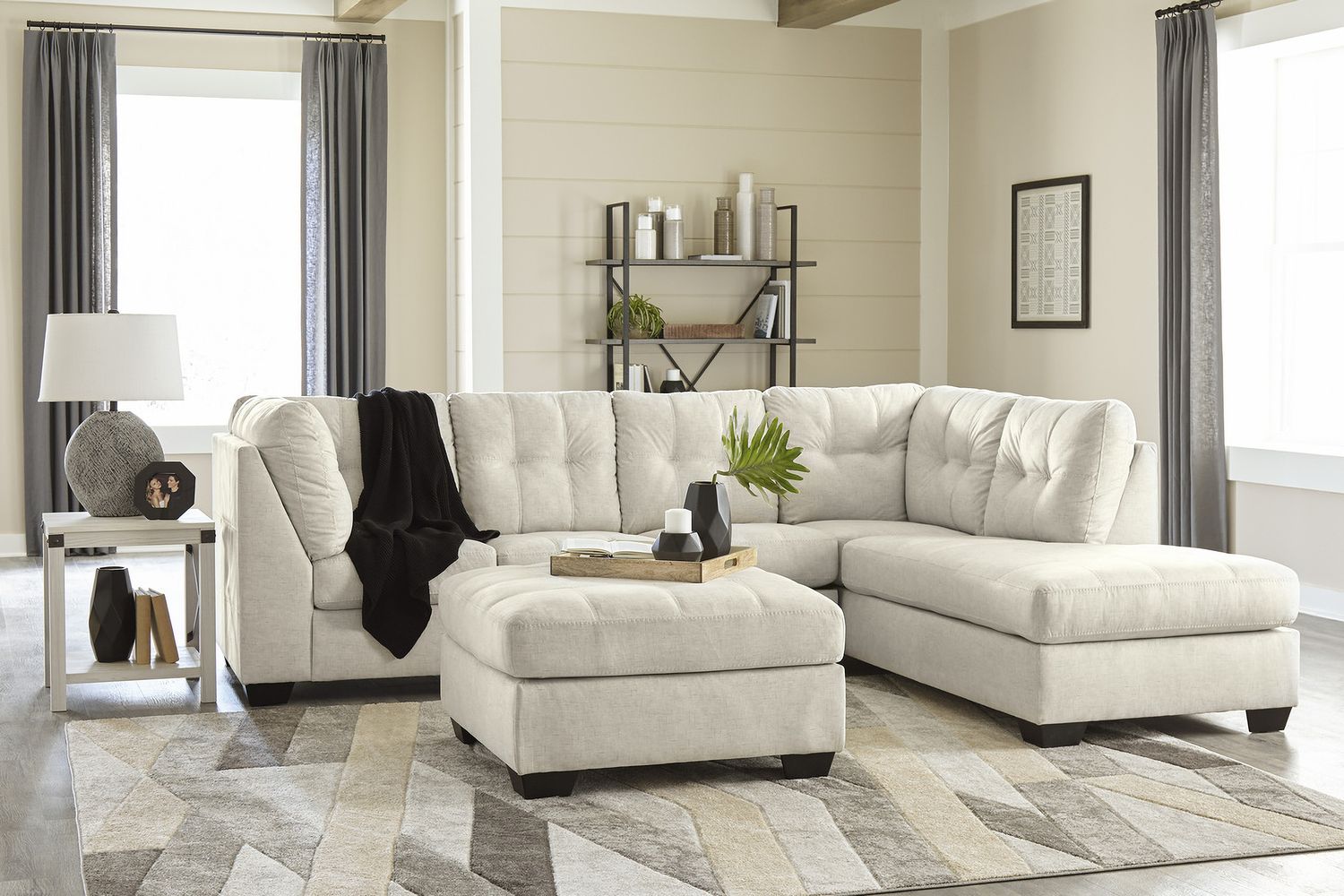 Falkirk Parchment Oversized Accent Ottoman 8080608