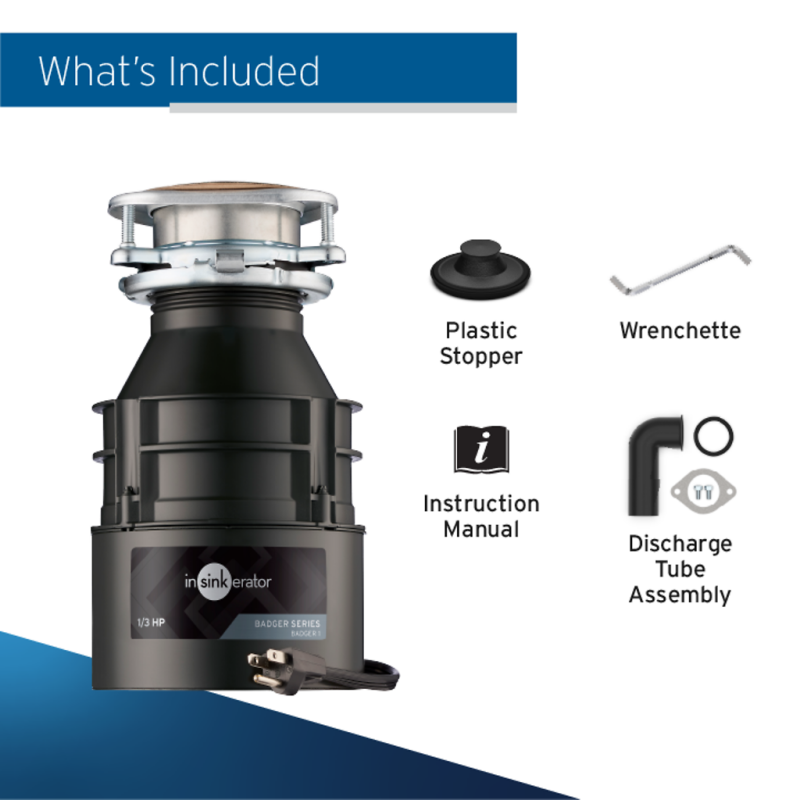 Badger 1 Garbage Disposal with Cord, 1/3 HP 80925A