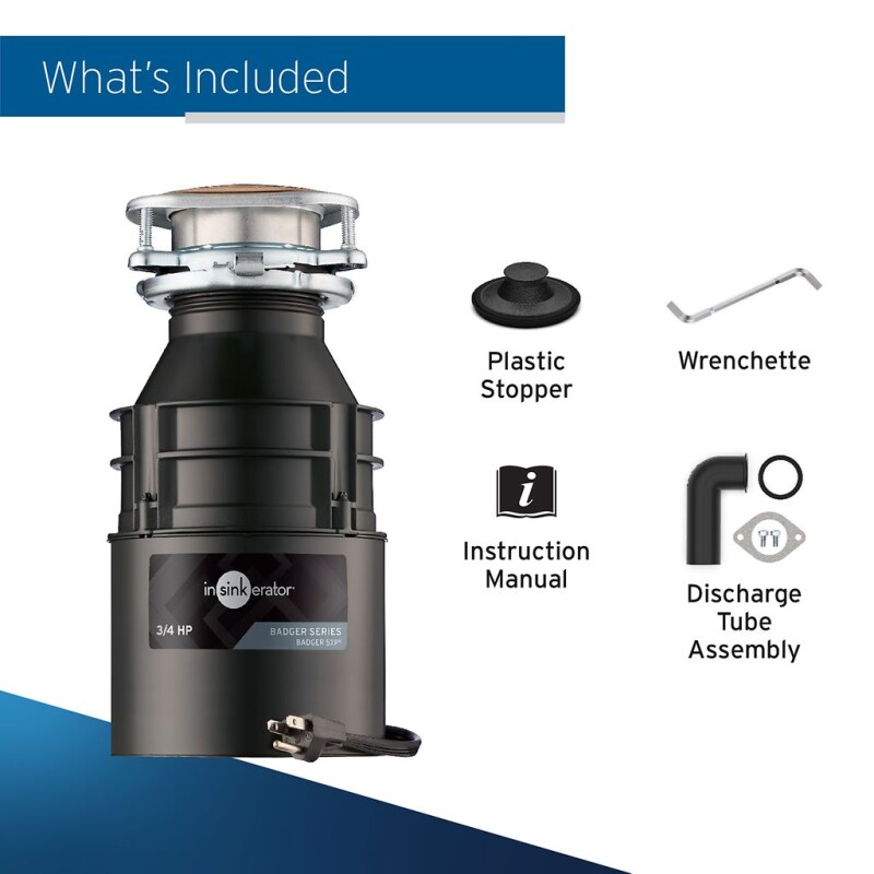 Badger 5XP Garbage Disposal with Cord, 3/4 HP 80927A
