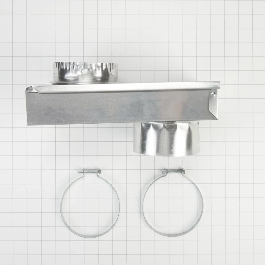0"-5" Dryer Exhaust Periscope Kit for 2.5" clearance, with 1 male fitting, 1 extra-long draw band collar, and 2 clamps 8171587RP