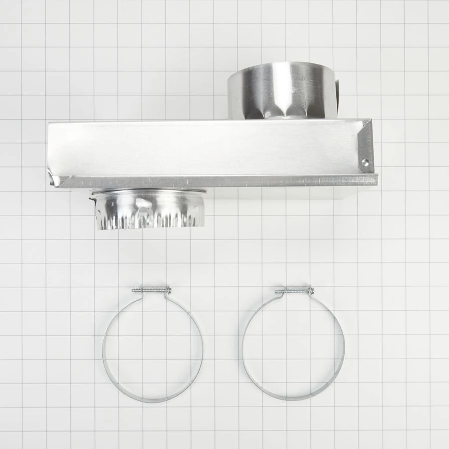0"-5" Dryer Exhaust Periscope Kit for 2.5" clearance, with 1 male fitting, 1 extra-long draw band collar, and 2 clamps 8171587RP