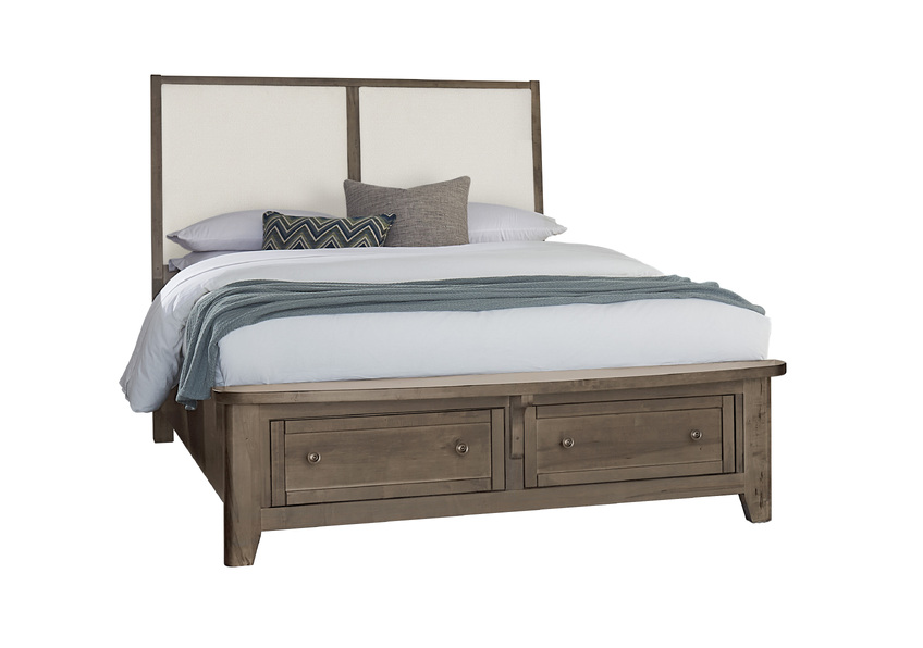 Woodbridge Upholstered Bed With Storage -white in Queen - 820-551-051-050B-502-555 820551051050B502555