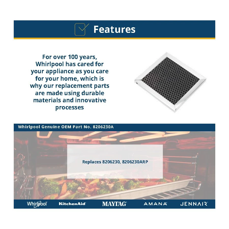 Over-The-Range Microwave Charcoal Filter 8206230A