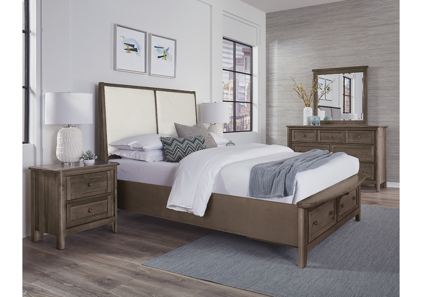 Woodbridge Upholstered Bed With Storage -white in King - 820-661-061-066B-502-666 820661061066B502666