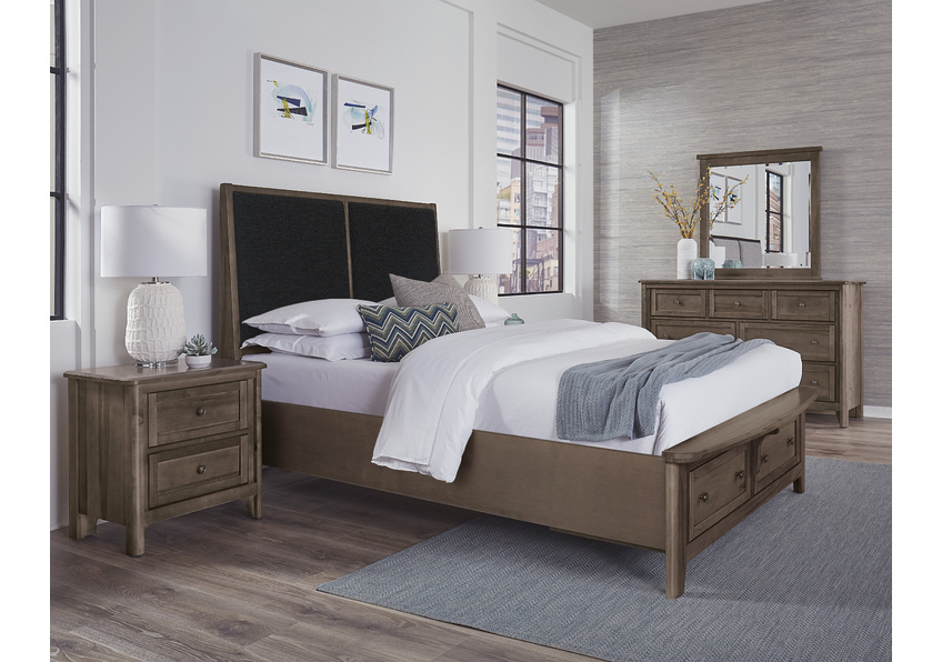 Woodbridge Upholstered Bed With Storage -black in King - 820-661-063-066B-502-666 820661063066B502666