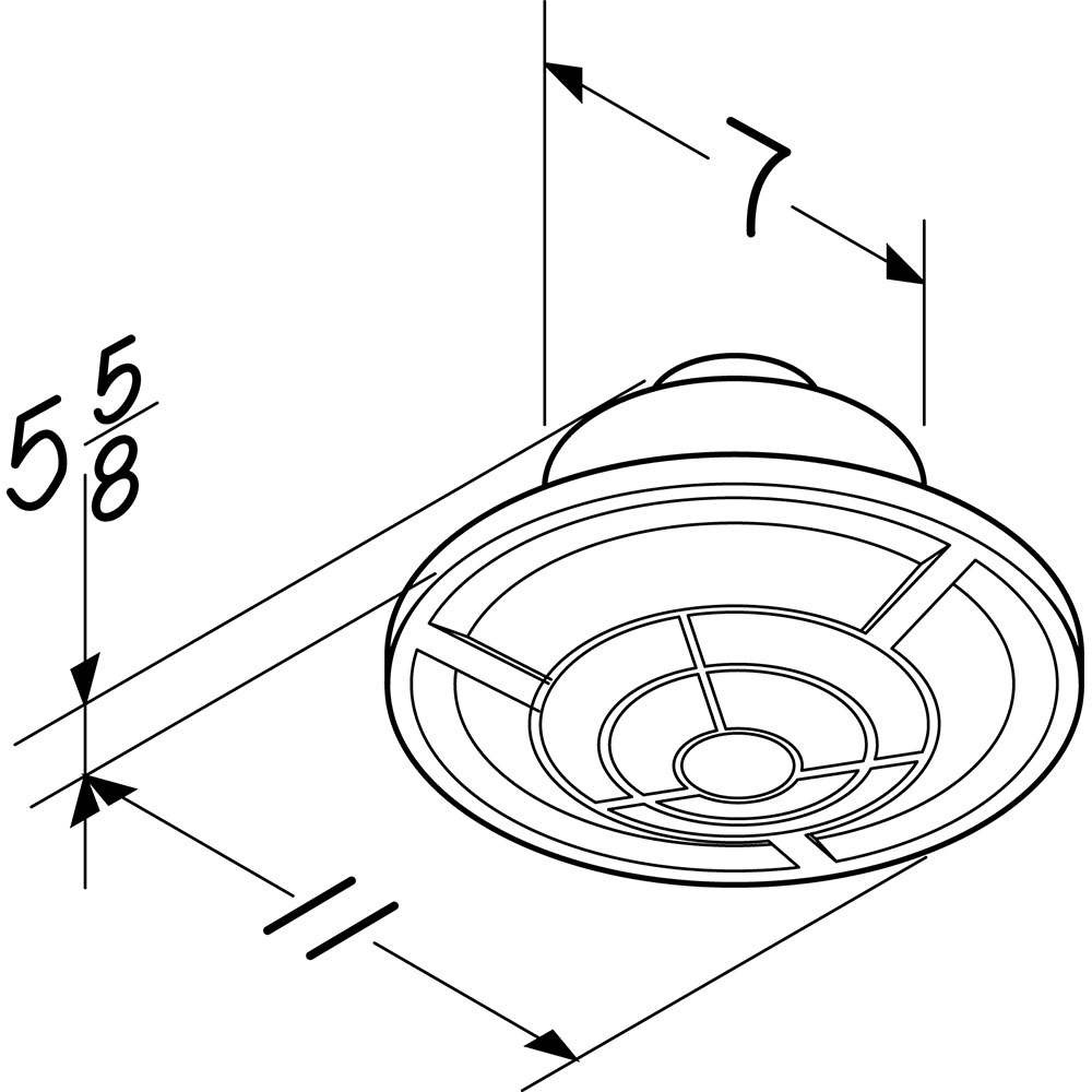 NuTone 210 CFM Ceiling Mount Utility Ventilation Fan with Vertical Discharge, 6.5 Sones 8210, product image 3 of 3