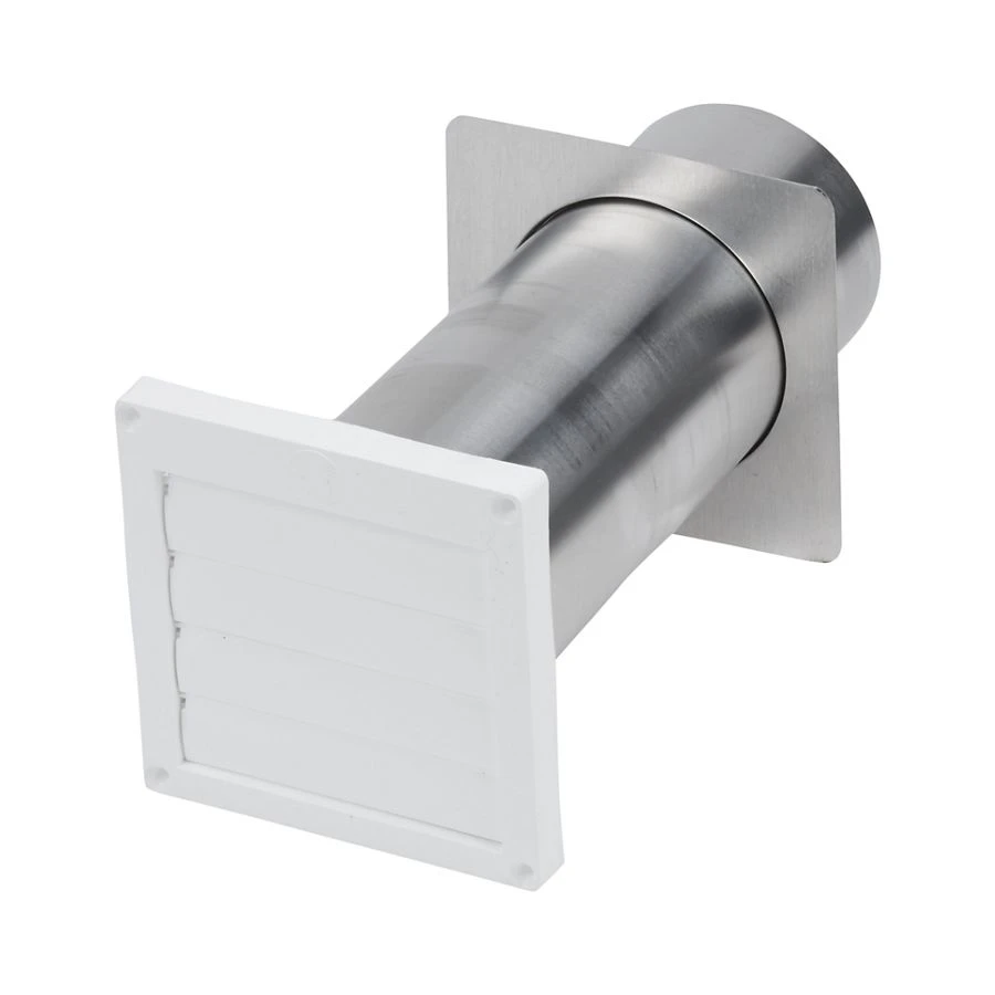 Dryer Louvered Vent of 4" opening with 10.5" tail pipe and back draft flapper 8212662
