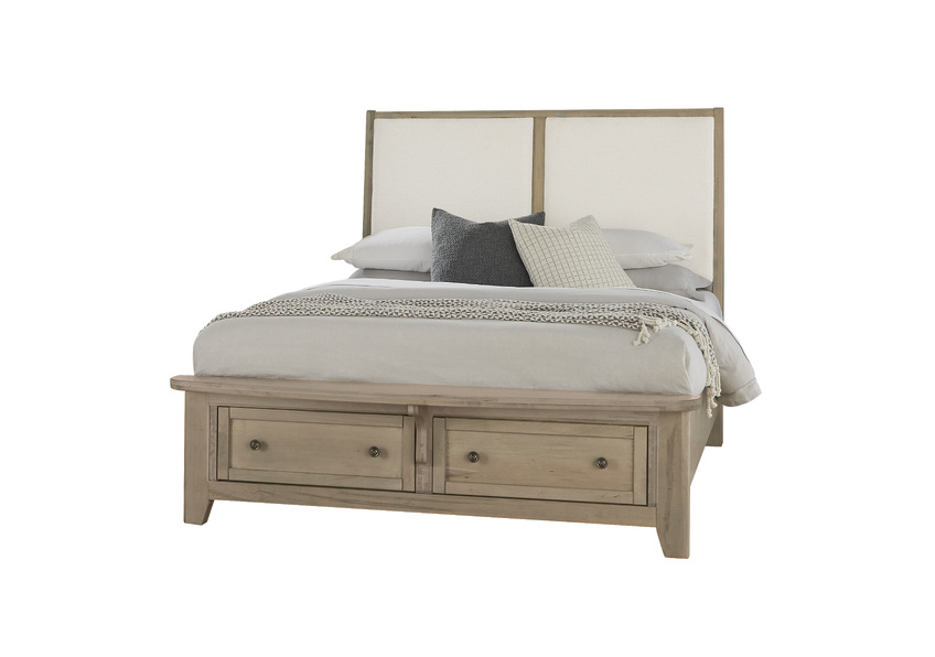 Woodbridge Upholstered Bed With Storage -white in Queen - 821-551-051-050B-502-555 821551051050B502555
