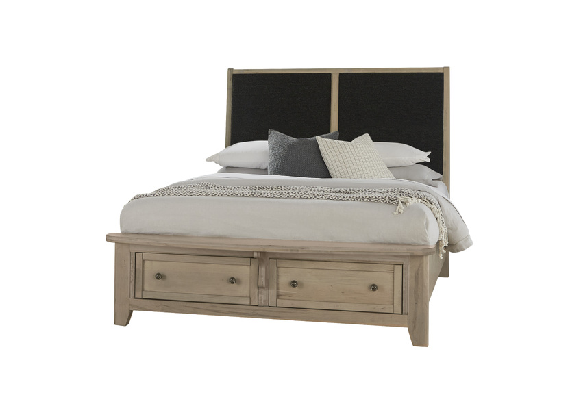 Woodbridge Upholstered Bed With Storage -black in Queen - 821-551-053-050B-502-555 821551053050B502555