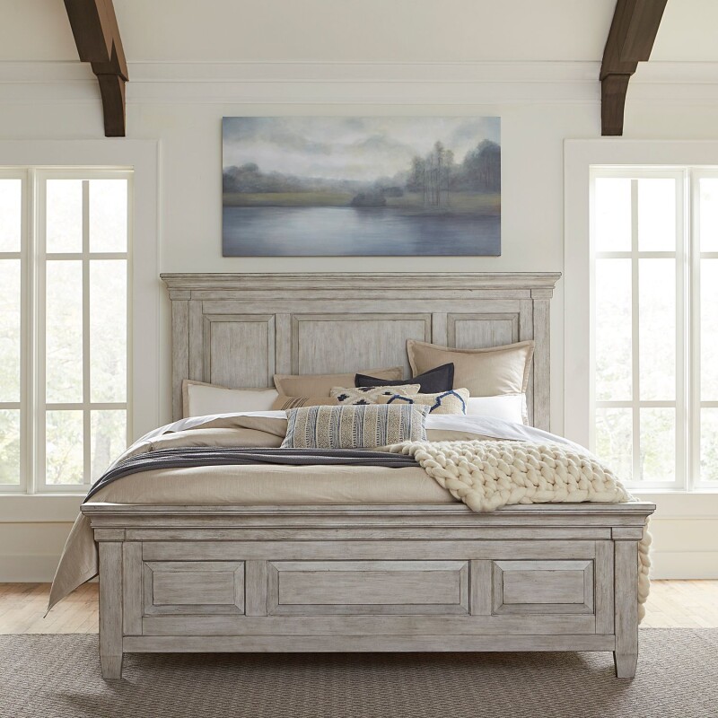 Heartland King Panel Bed, Dresser & Mirror, Chest, Night Stand 824BRKPBDMCN