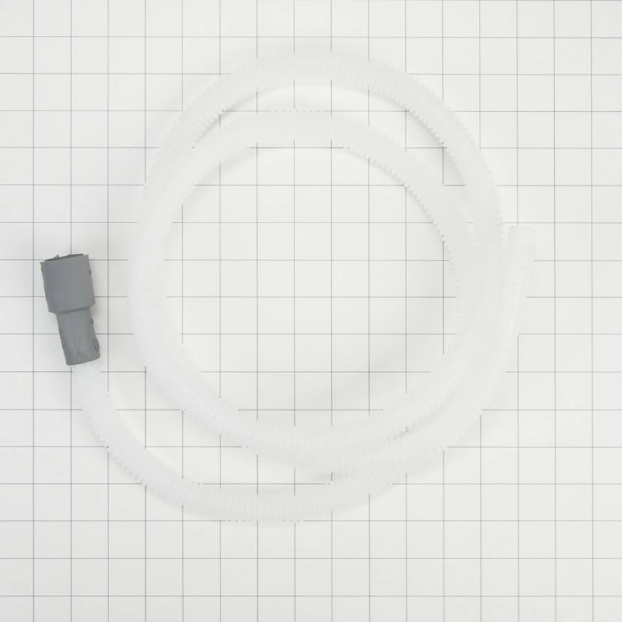 Dishwasher Drain Hose Extension, White-colored, with 6' flexible corrugated plastic hose for tall tub models 8269144A