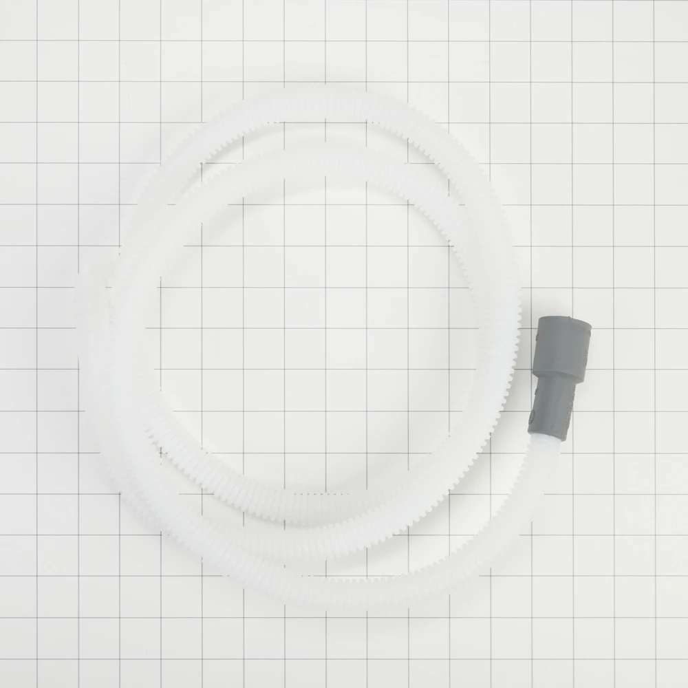 Dishwasher Drain Hose Extension, White-colored, With 6' Flexible Corrugated Plastic Hose For Tall Tub Models 8269144A