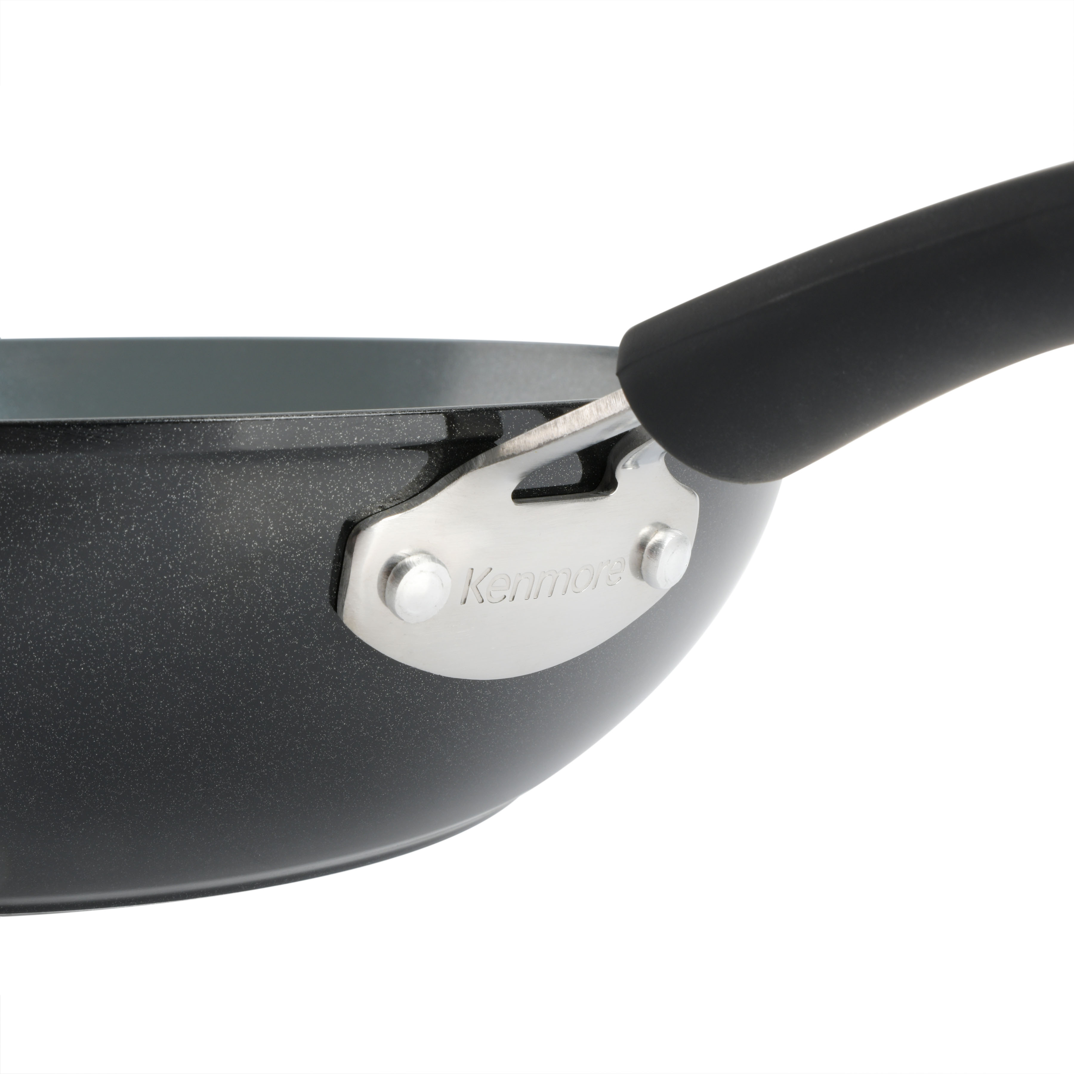 Arlington Black Diamond Aluminum Wok with Lid, 11-inch, Black Diamond/Grey Ceramic, Soft Touch Bakelite Handle 8291002