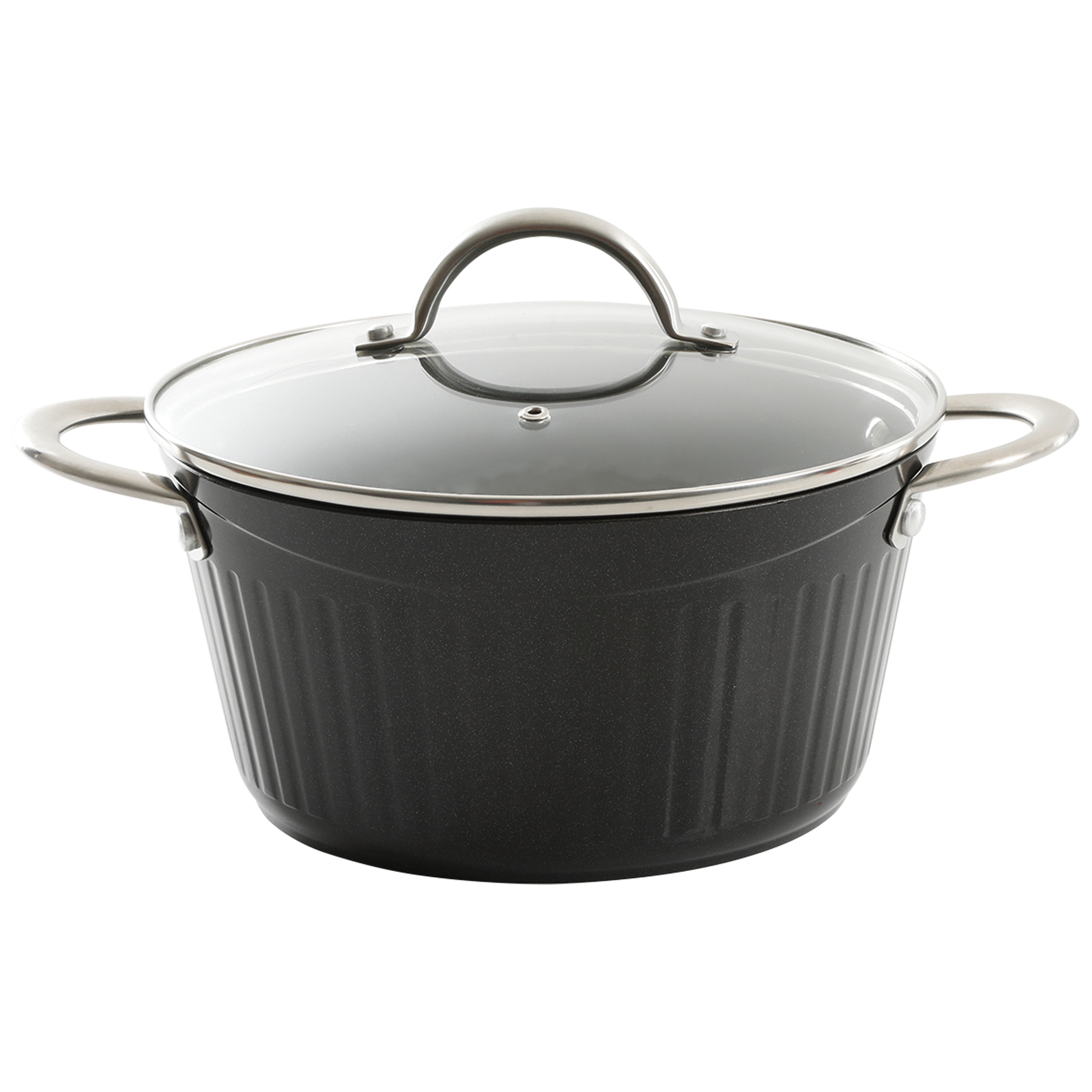 Logan Black Stripe 10-Piece Nonstick Aluminum Induction Safe Cookware Set 8291110