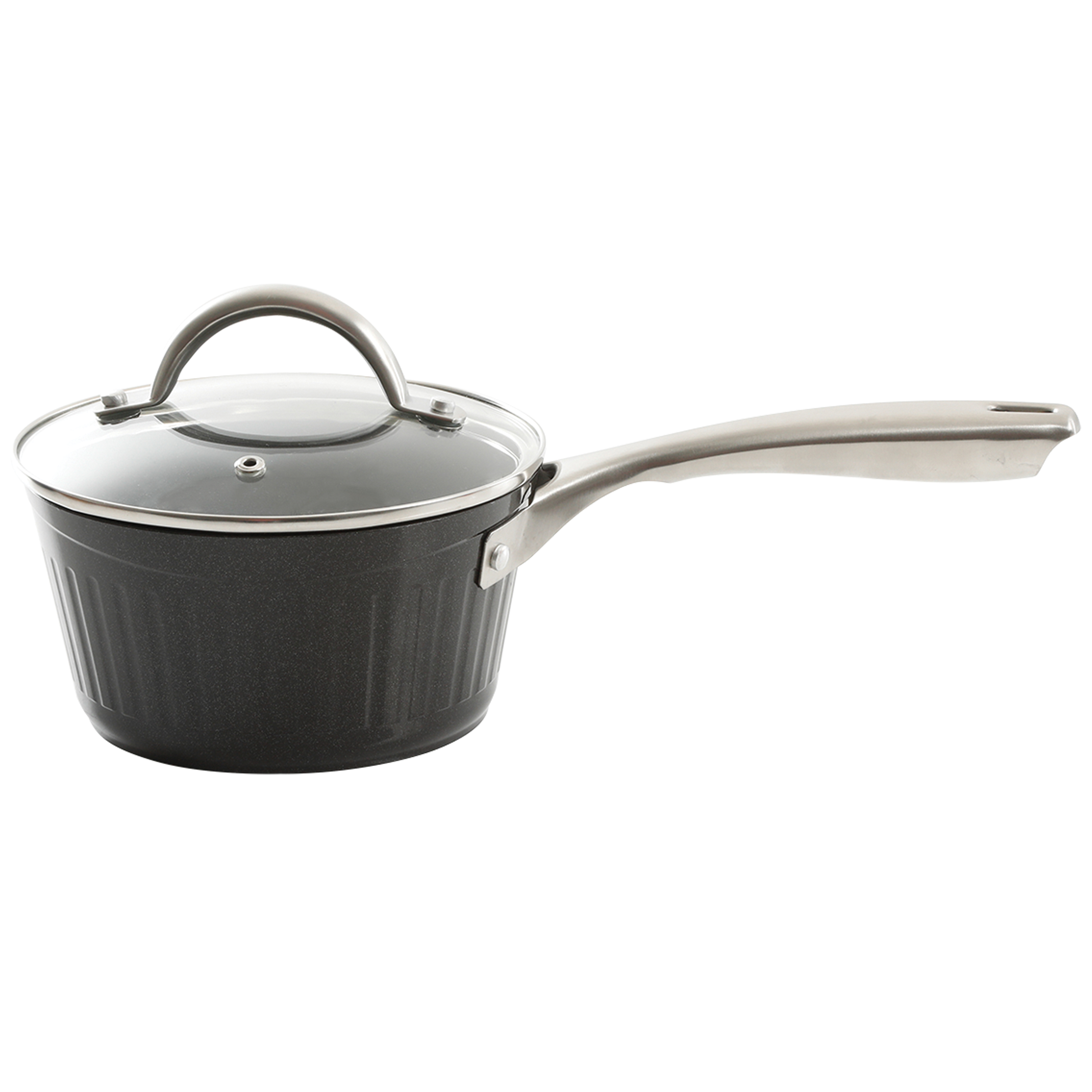 Logan Black Stripe 10-Piece Nonstick Aluminum Induction Safe Cookware Set 8291110