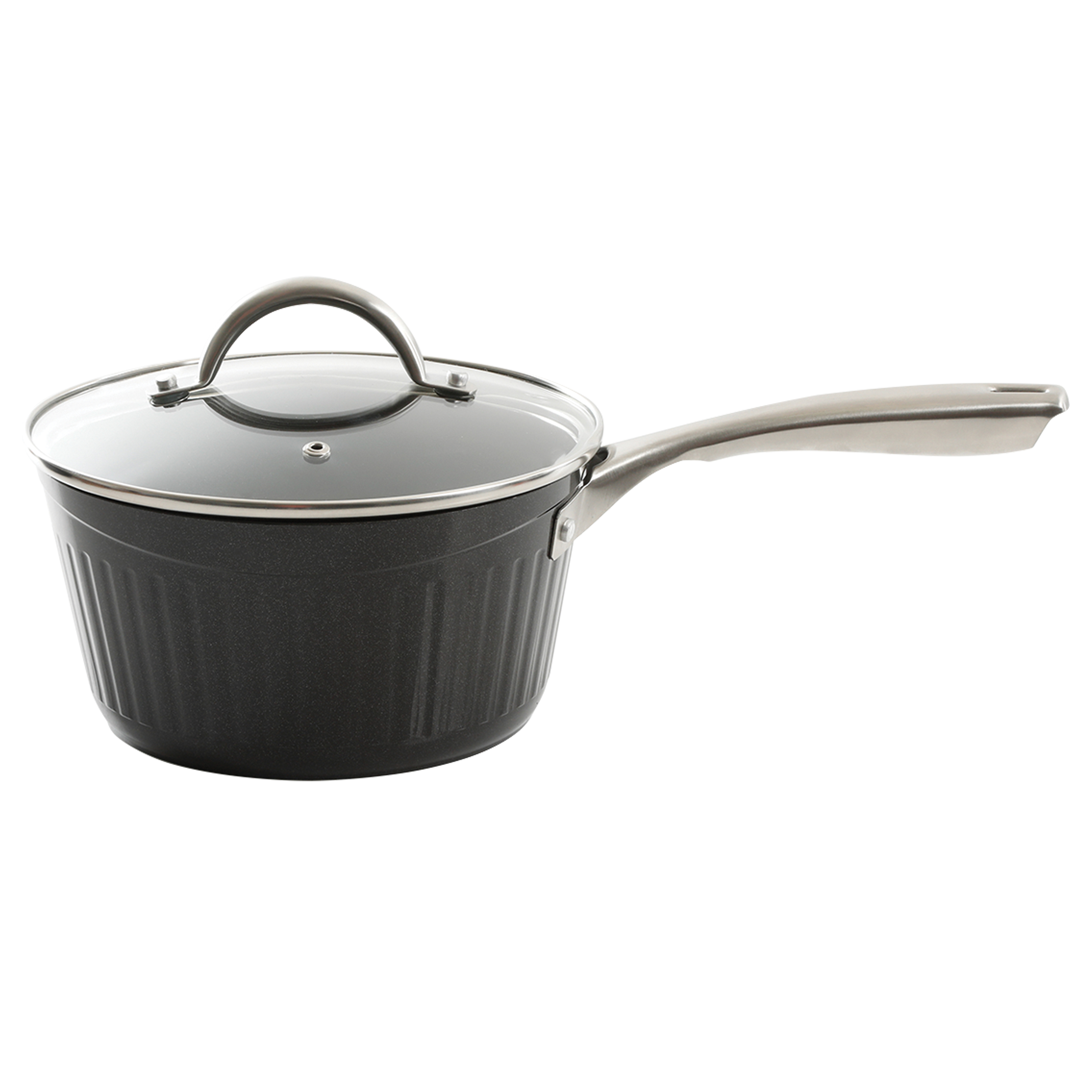 Logan Black Stripe 10-Piece Nonstick Aluminum Induction Safe Cookware Set 8291110