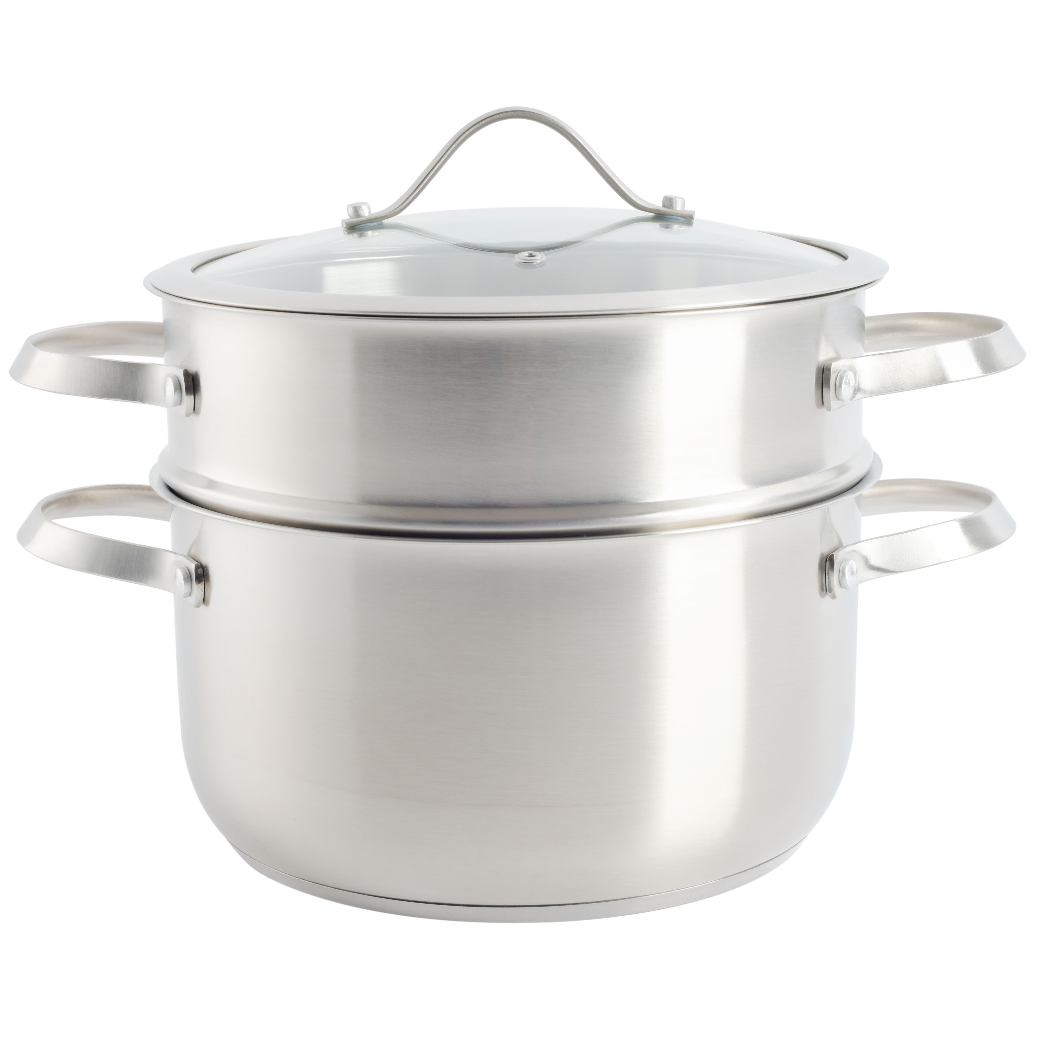 Aiden Stainless Steel Cookware Set with Kitchen Tools, 10-piece, Brushed Stainless Steel 829241