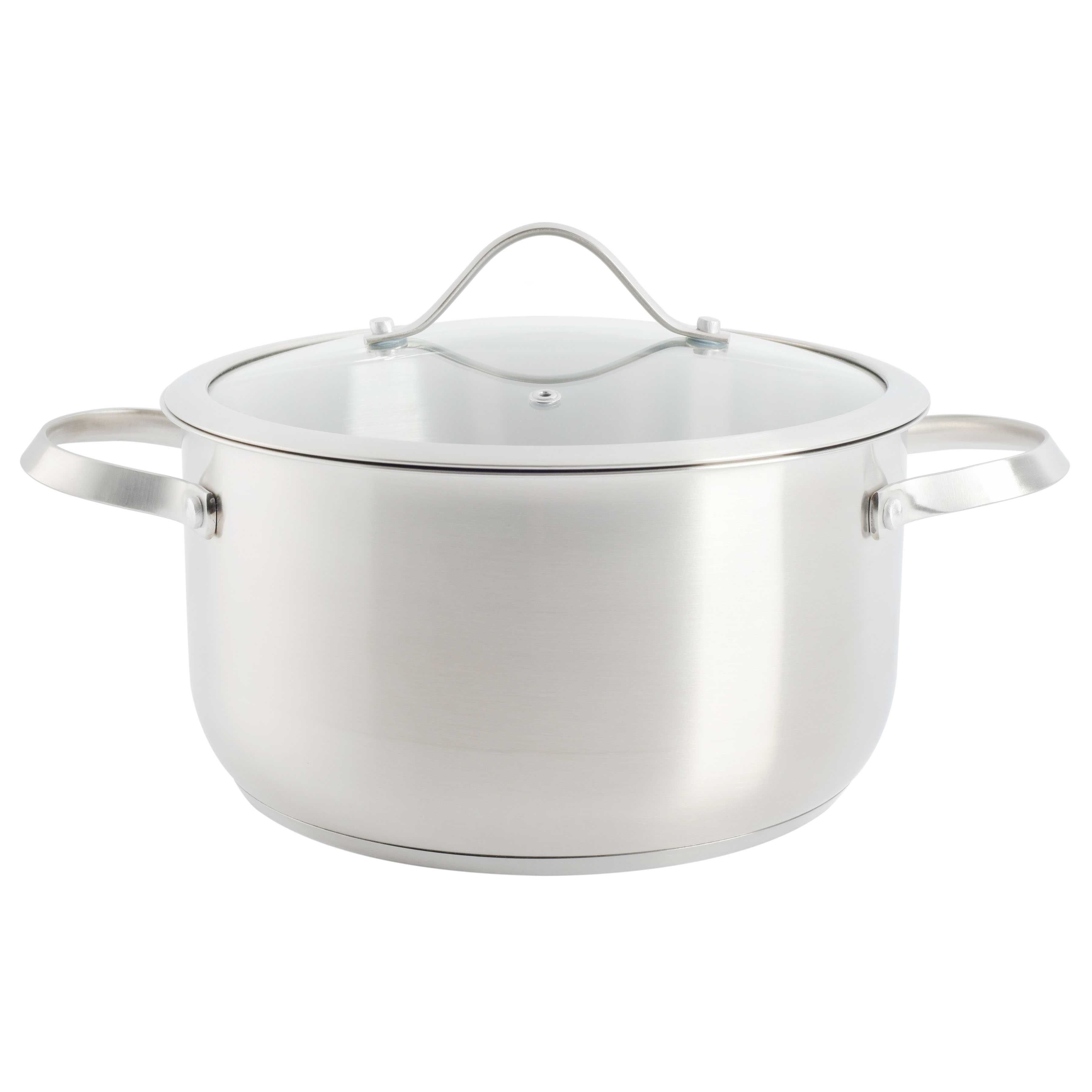 Aiden Stainless Steel Cookware Set with Kitchen Tools, 10-piece, Brushed Stainless Steel 829241