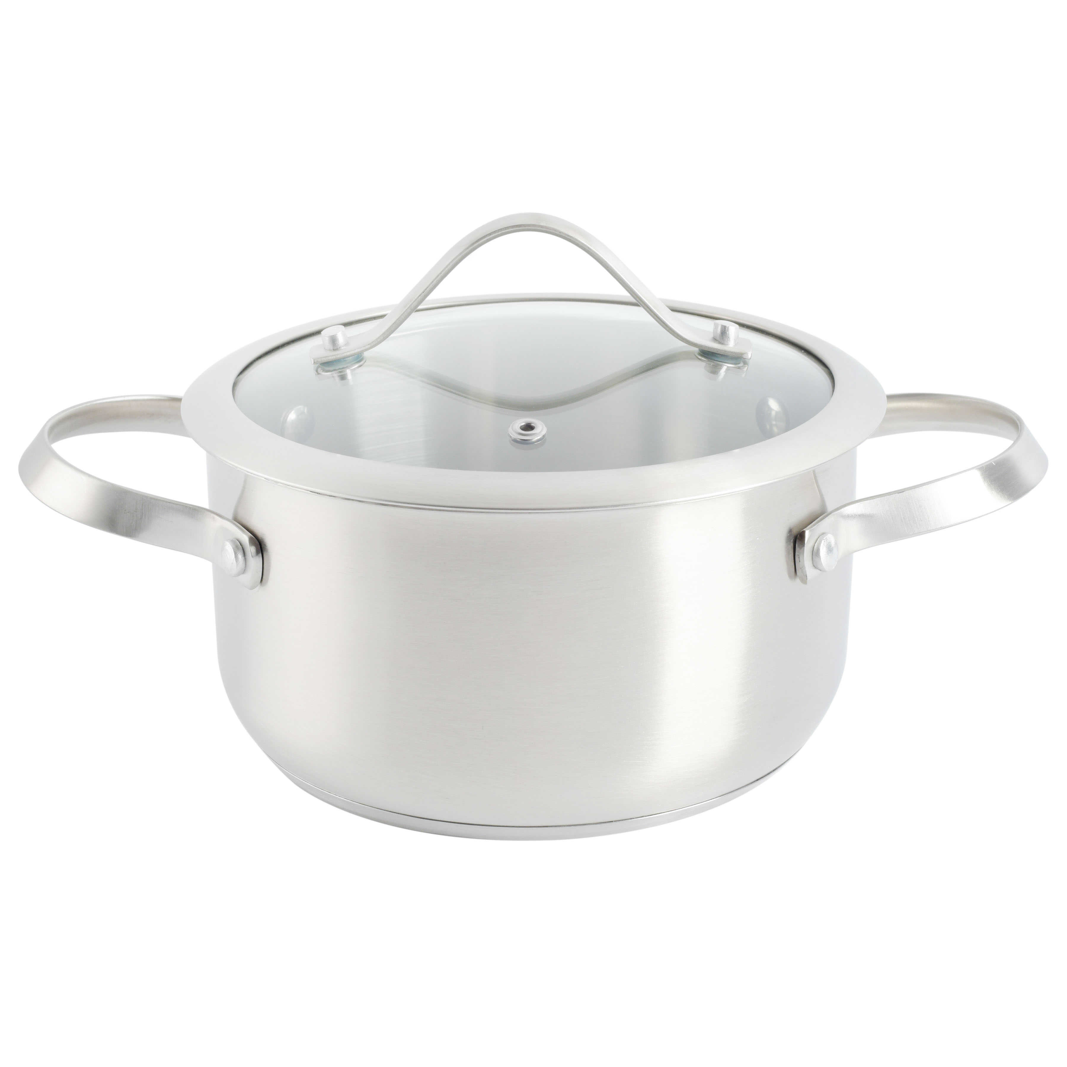 Aiden Stainless Steel Cookware Set with Kitchen Tools, 10-piece, Brushed Stainless Steel 829241