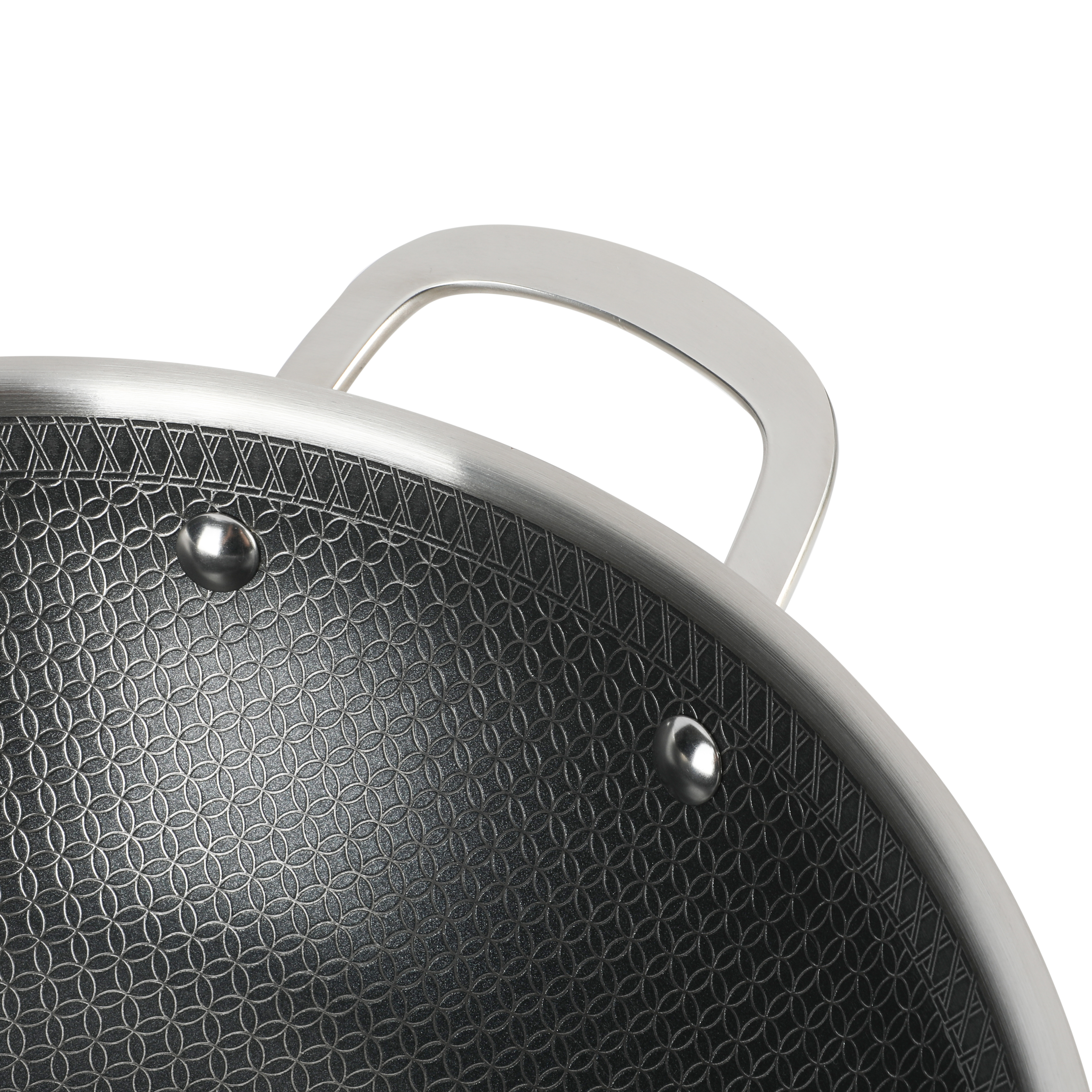 Elite Luke Stainless Steel Wok with Lid, 11-inch, Stainless Steel with Etched Interior 8292702
