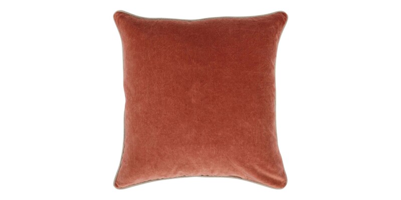 Heirloom Velvet Terra Cotta 22" x 22" Square Pillow Cover 8301V240092C