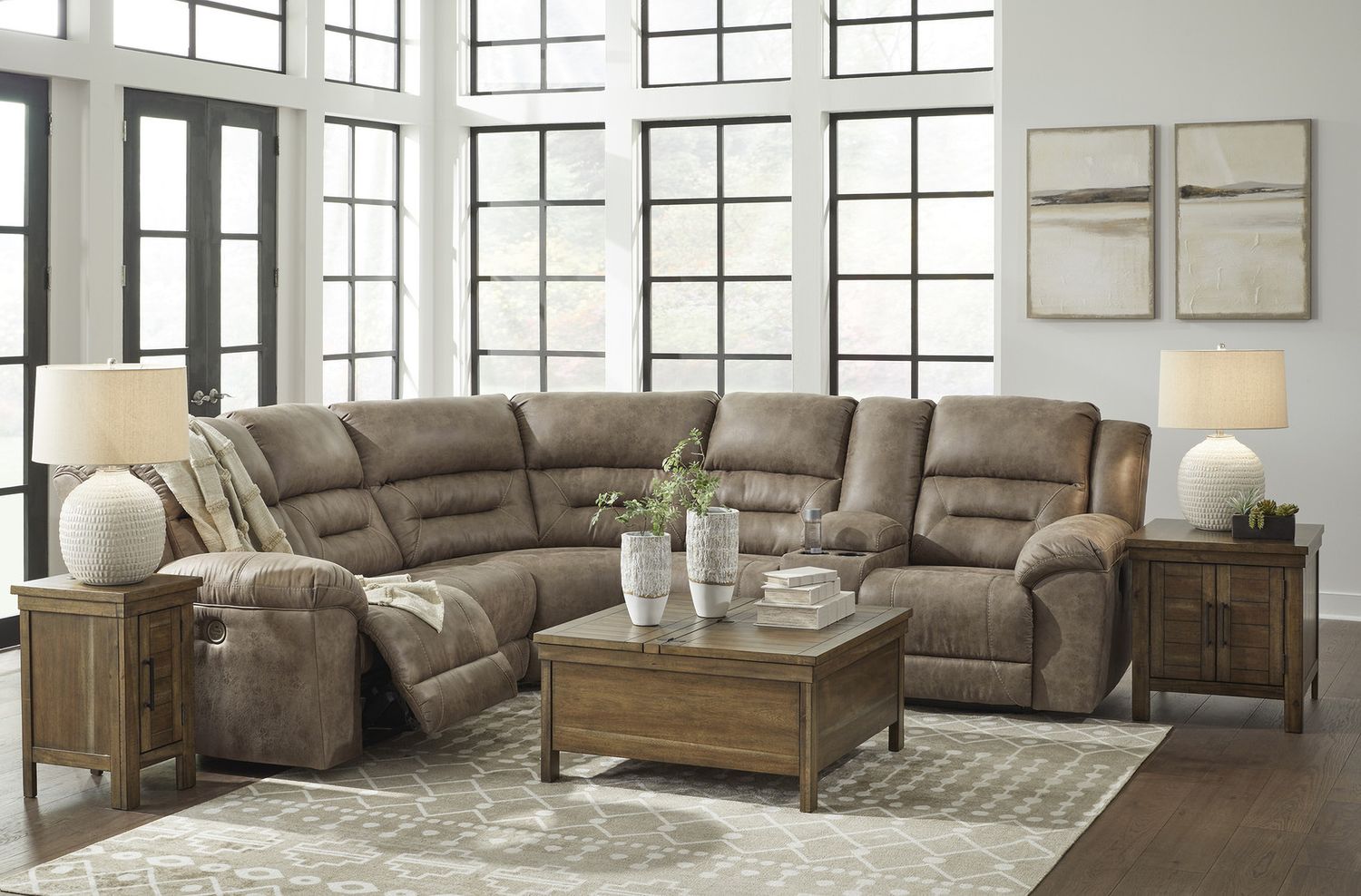 Ravenel 3-Piece RAF Power Reclining Sectional In Fossil 83106S2
