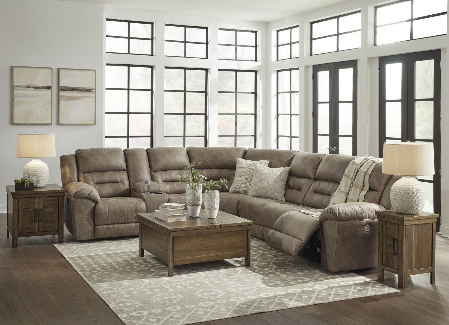 Ravenel 4-Piece LAF Power Reclining Sectional In Fossil 83106S3