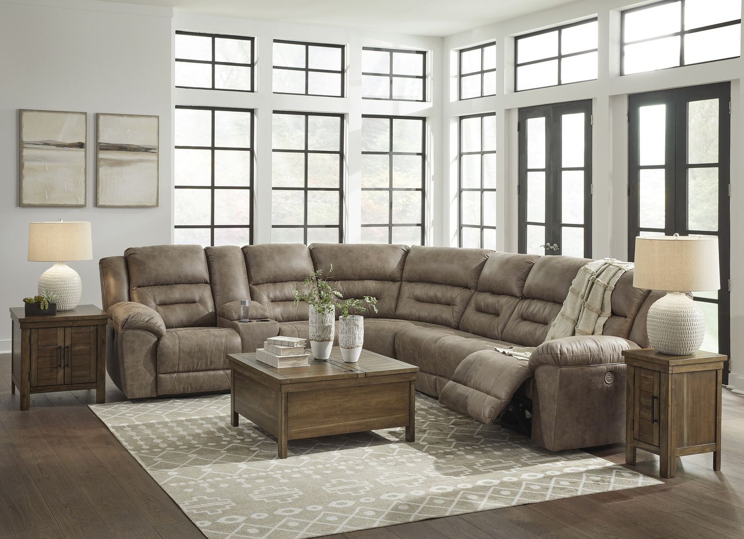 Ravenel 4-Piece LAF Power Reclining Sectional In Fossil 83106S3