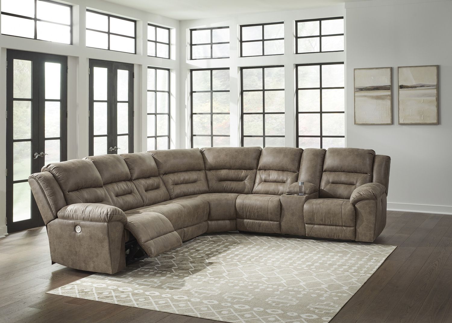 Ravenel 4-Piece RAF Power Reclining Sectional In Fossil 83106S4